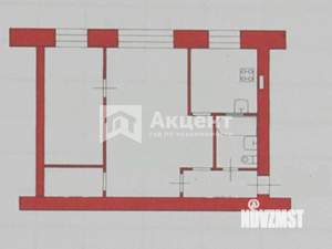 2-к квартира, вторичка, 44м2, 1/4 этаж