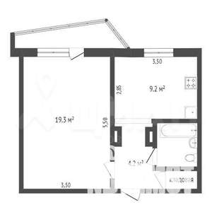 1-к квартира, вторичка, 39м2, 6/9 этаж