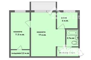 2-к квартира, вторичка, 41м2, 3/4 этаж