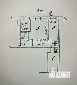 3-к квартира, вторичка, 56м2, 4/5 этаж
