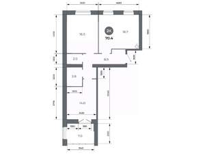 Студия квартира, вторичка, 70м2, 6/9 этаж