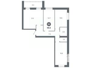 3-к квартира, вторичка, 90м2, 6/9 этаж