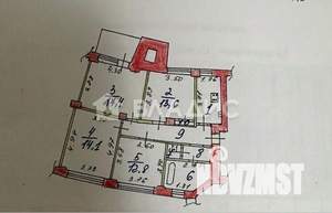 4-к квартира, вторичка, 83м2, 6/6 этаж