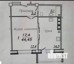 1-к квартира, вторичка, 43м2, 10/11 этаж