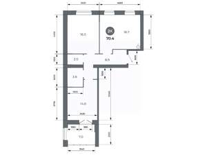 2-к квартира, вторичка, 70м2, 3/9 этаж