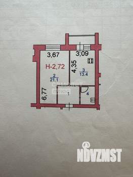 1-к квартира, вторичка, 50м2, 2/9 этаж
