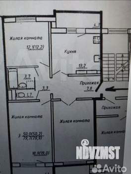 3-к квартира, вторичка, 80м2, 4/10 этаж
