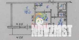 2-к квартира, вторичка, 53м2, 8/9 этаж