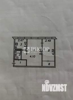2-к квартира, вторичка, 44м2, 1/5 этаж