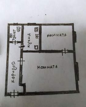 2-к квартира, вторичка, 37м2, 1/2 этаж