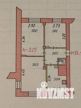3-к квартира, вторичка, 49м2, 4/4 этаж
