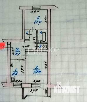 2-к квартира, вторичка, 53м2, 5/5 этаж