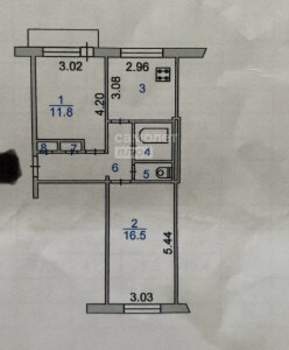 2-к квартира, вторичка, 50м2, 4/5 этаж