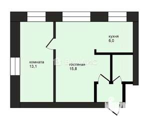 2-к квартира, вторичка, 41м2, 1/3 этаж