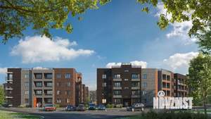 2-к квартира, строящийся дом, 53м2, 2/4 этаж