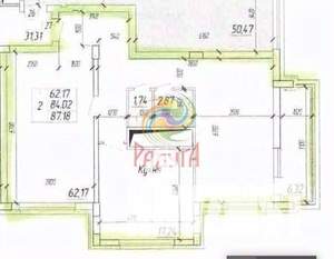 2-к квартира, вторичка, 85м2, 7/25 этаж