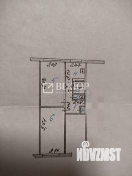 2-к квартира, вторичка, 50м2, 1/5 этаж