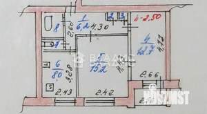 2-к квартира, вторичка, 47м2, 8/9 этаж