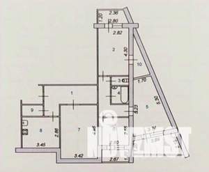 4-к квартира, вторичка, 94м2, 1/9 этаж