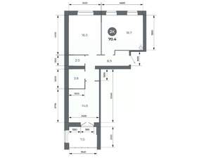 Студия квартира, вторичка, 70м2, 7/9 этаж