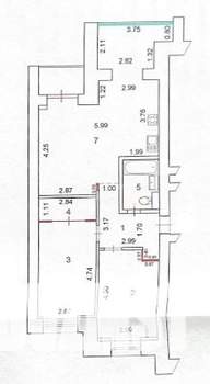 3-к квартира, вторичка, 77м2, 12/14 этаж