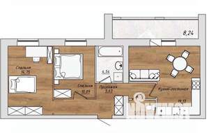 2-к квартира, строящийся дом, 64м2, 4/10 этаж