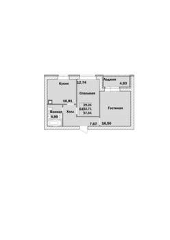 2-к квартира, сданный дом, 58м2, 6/9 этаж
