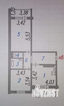 2-к квартира, вторичка, 60м2, 9/10 этаж