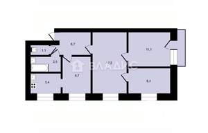 4-к квартира, вторичка, 61м2, 4/5 этаж