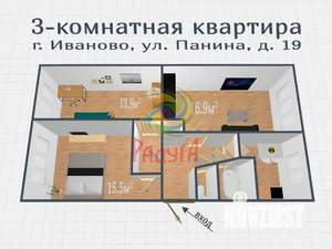 3-к квартира, вторичка, 61м2, 1/5 этаж