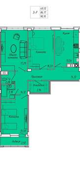 3-к квартира, вторичка, 90м2, 8/9 этаж