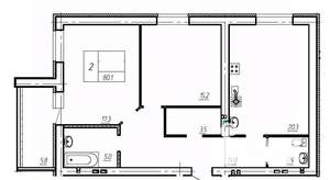2-к квартира, вторичка, 80м2, 1/9 этаж