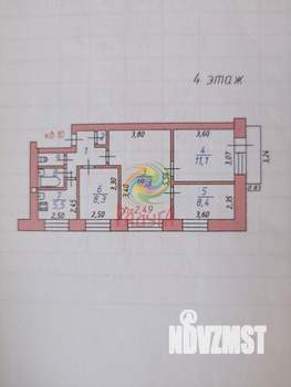 4-к квартира, вторичка, 61м2, 4/5 этаж