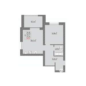 1-к квартира, строящийся дом, 62м2, 5/9 этаж