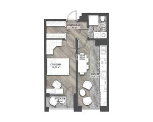 1-к квартира, вторичка, 47м2, 13/14 этаж