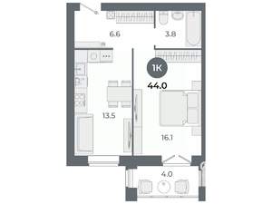 Студия квартира, вторичка, 44м2, 8/9 этаж