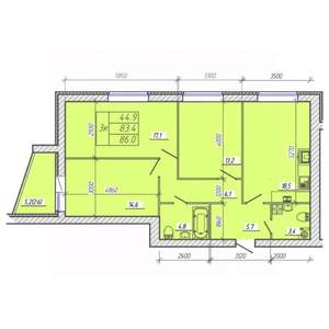 3-к квартира, вторичка, 86м2, 6/9 этаж