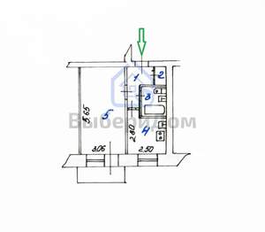 1-к квартира, вторичка, 33м2, 3/5 этаж