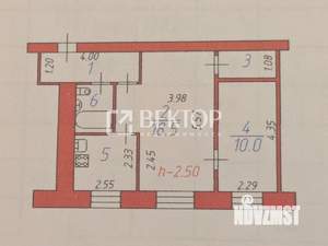 2-к квартира, вторичка, 45м2, 1/5 этаж