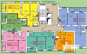 2-к квартира, вторичка, 56м2, 12/15 этаж