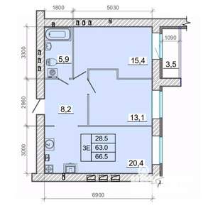 3-к квартира, вторичка, 67м2, 4/14 этаж