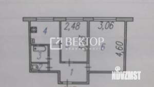 2-к квартира, вторичка, 38м2, 1/5 этаж