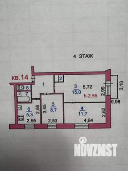 3-к квартира, вторичка, 52м2, 4/6 этаж