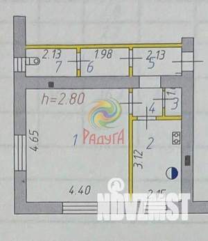 1-к квартира, вторичка, 36м2, 1/2 этаж