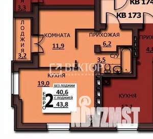 1-к квартира, сданный дом, 44м2, 6/10 этаж