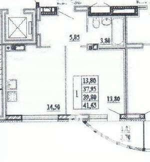 1-к квартира, вторичка, 42м2, 11/14 этаж