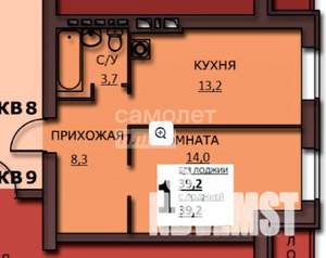 1-к квартира, вторичка, 39м2, 2/10 этаж