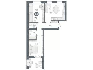 Студия квартира, вторичка, 70м2, 4/9 этаж