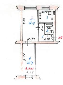 2-к квартира, вторичка, 43м2, 4/5 этаж