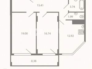 2-к квартира, вторичка, 78м2, 18/18 этаж